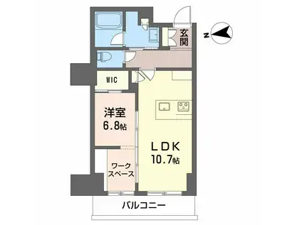 ナナアーク荒町(1LDK/7階)の間取り写真