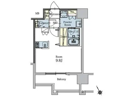 エンクレスト博多 THE TIME(ワンルーム/2階)の間取り写真