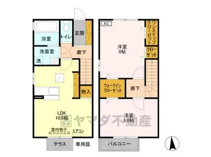 JR日光線 鶴田駅 徒歩6分 2階建 築14年(2LDK/2階)の間取り写真