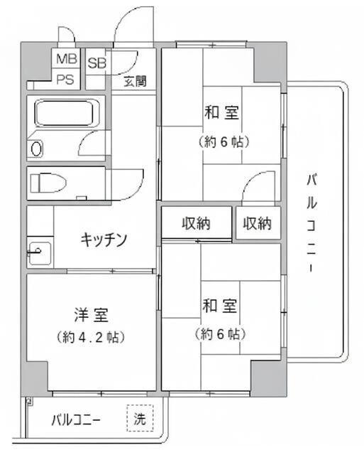 北品川ダイヤモンドパレス(3K/2階)の間取り写真