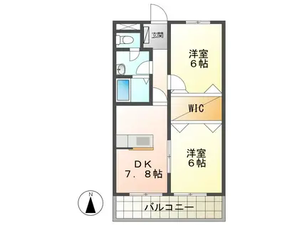 グリーントマト(2DK/2階)の間取り写真