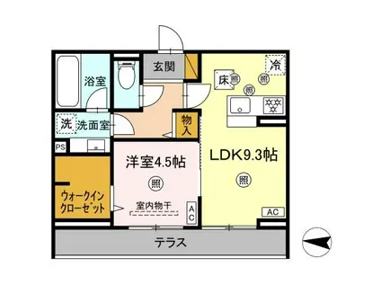 B-KUBUS(1LDK/1階)の間取り写真