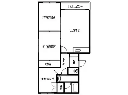 東光8.4プラザ(3LDK/1階)の間取り写真
