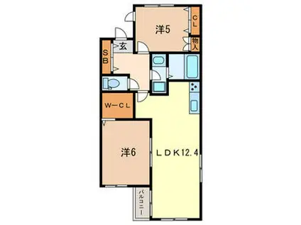 MAISON RITS(2LDK/2階)の間取り写真