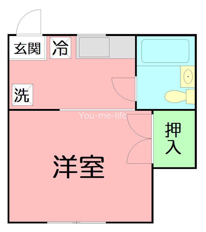 エステート辻堂(ワンルーム/2階)の間取り写真