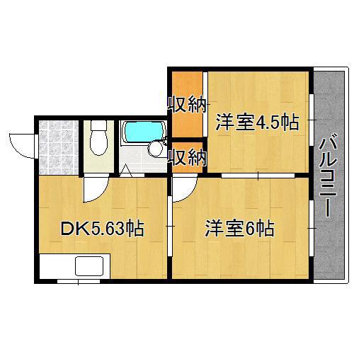 大谷マンション(2DK/2階)の間取り写真