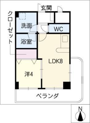 レジデンス阿倉川(1LDK/3階)の間取り写真