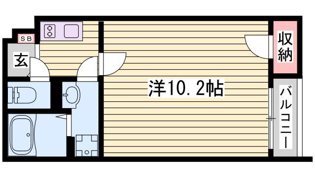 クレイノニジ(1K/1階)の間取り写真