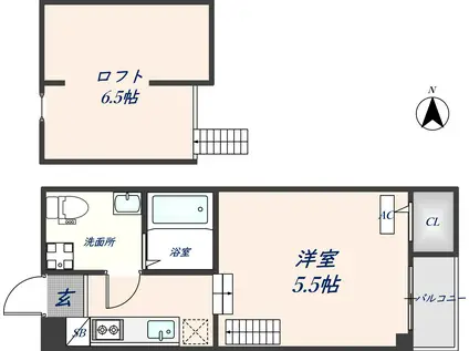 サクセス若江東町(ワンルーム/2階)の間取り写真