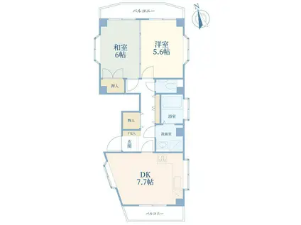 ヒルトップ白金(2DK/4階)の間取り写真