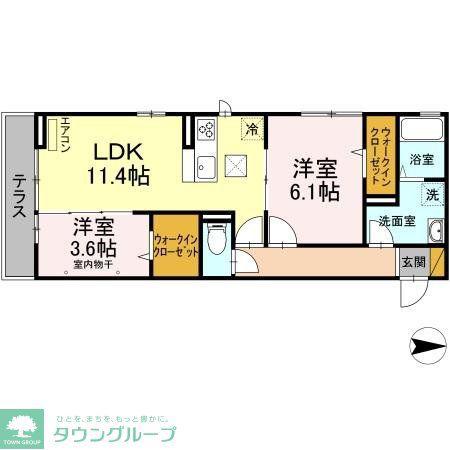 グリーンパーク(2LDK/3階)の間取り写真