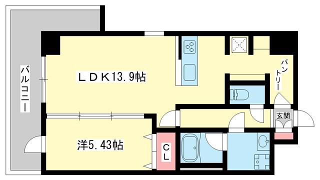 SAIDAIJI TERRACE(1LDK/5階)の間取り写真
