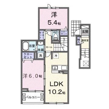 フォルトゥーナ 播磨(2LDK/3階)の間取り写真