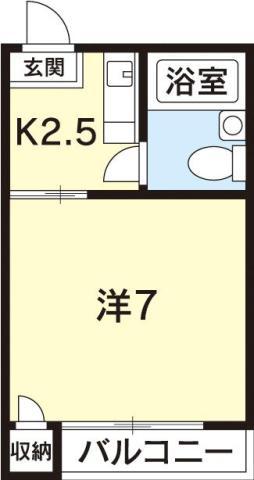 住吉ビューハイツ(1K/4階)の間取り写真