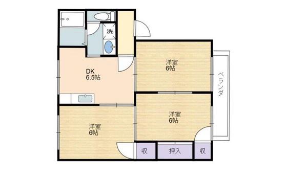 ハイマートラント藤B棟(3DK/2階)の間取り写真
