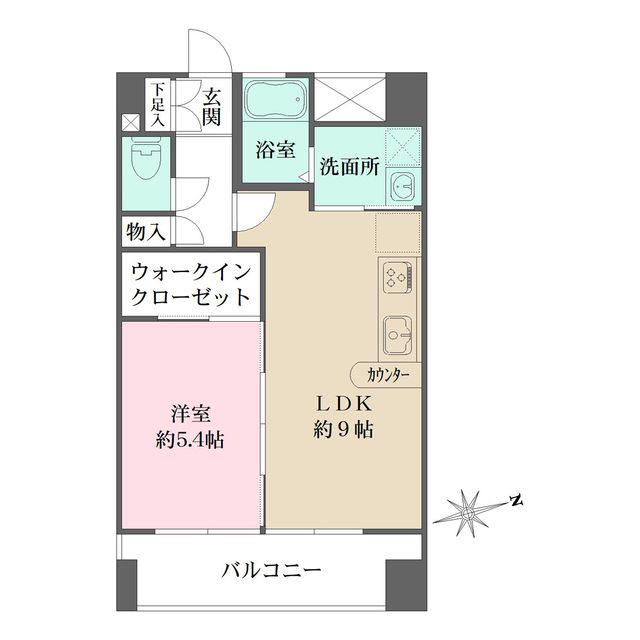アビオン中野坂上A(1LDK/2階)の間取り写真