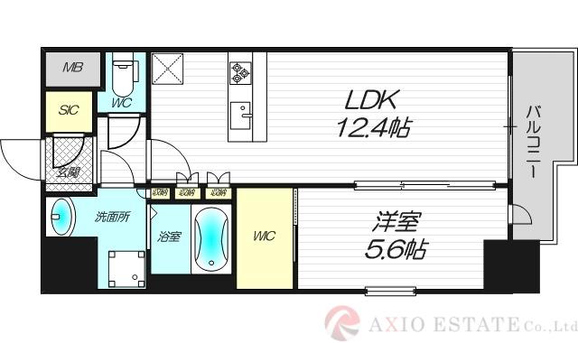 スプランディッド新大阪VI(1LDK/4階)の間取り写真