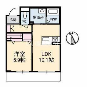 グリナージュ(1LDK/1階)の間取り写真