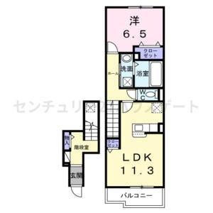 エレガンス メゾン II(1LDK/2階)の間取り写真