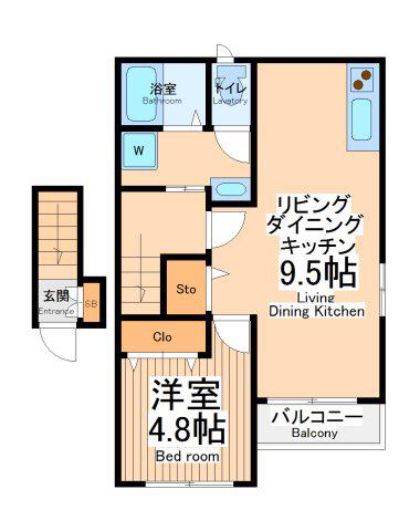 ファボルアスセーナ(1LDK/2階)の間取り写真