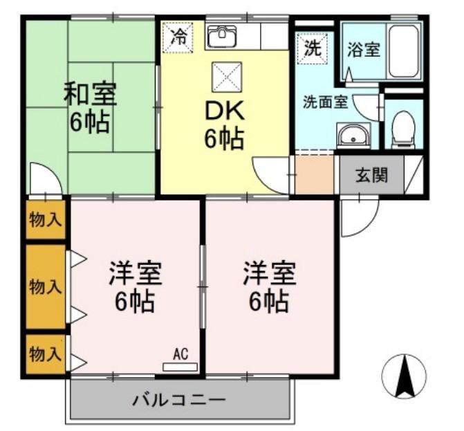 セジュールMK(3DK/1階)の間取り写真