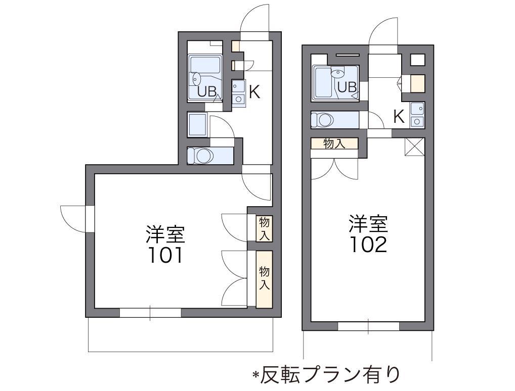 レオパレス神西(1K/1階)の間取り写真