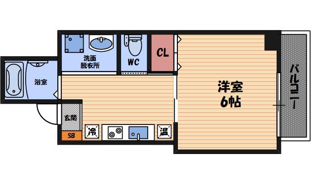 みおつくし堂島II(1K/2階)の間取り写真