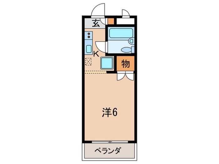 ホワイトメゾン塩屋(ワンルーム/2階)の間取り写真
