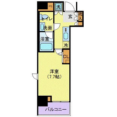 LEXE赤羽(1K/4階)の間取り写真