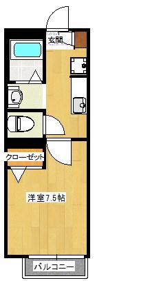LA・MAISON SAKURAB棟(1K/2階)の間取り写真