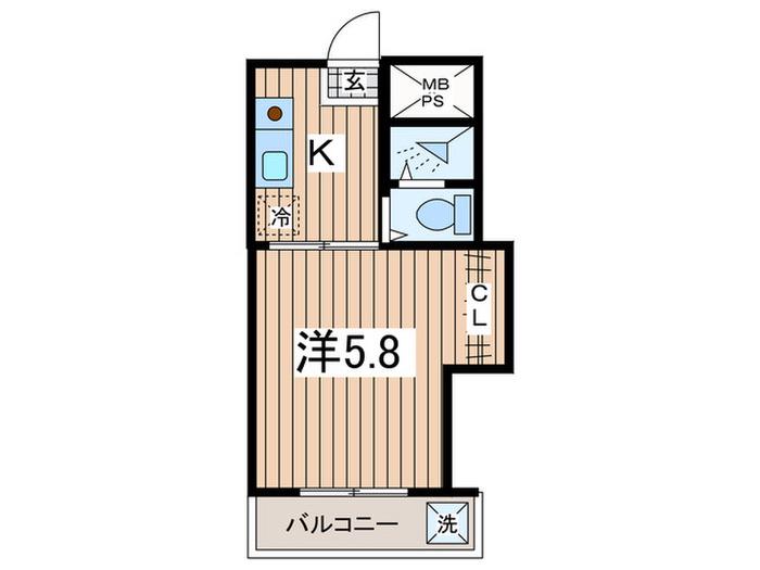 メゾン万騎が原(ワンルーム/3階)の間取り写真