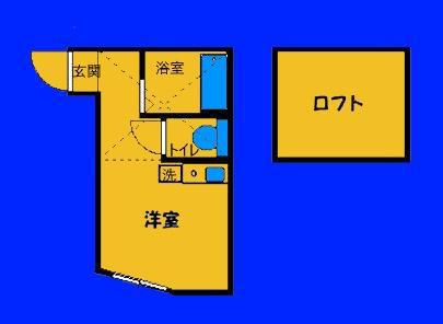 ユナイト白楽ペトロブラス(ワンルーム/2階)の間取り写真