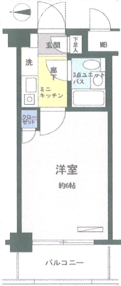 クリオ新杉田壱番館(1K/3階)の間取り写真