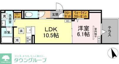 DBLESS狛江(1LDK/2階)の間取り写真