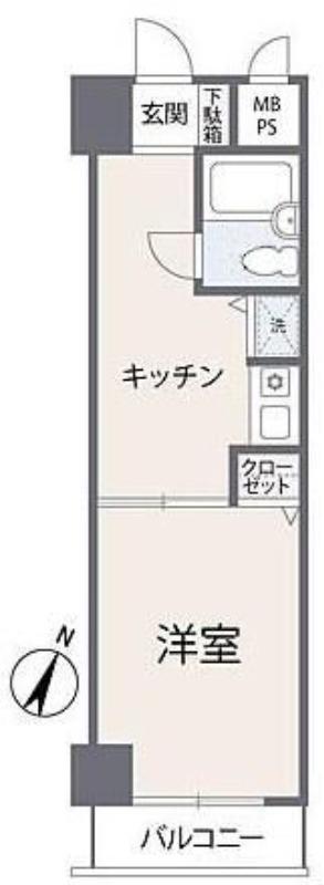 日神パレステージ東所沢第2(1K/1階)の間取り写真
