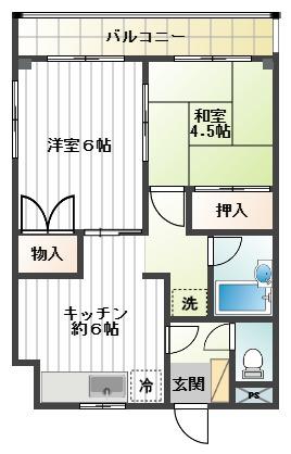 メゾン浜田山(2DK/3階)の間取り写真