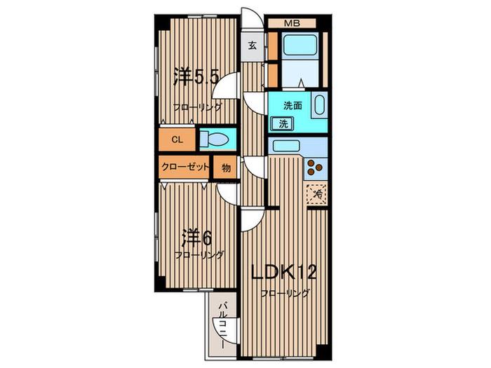 ELM―M3(2LDK/1階)の間取り写真
