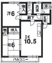 サンコーポN(2LDK/2階)の間取り写真