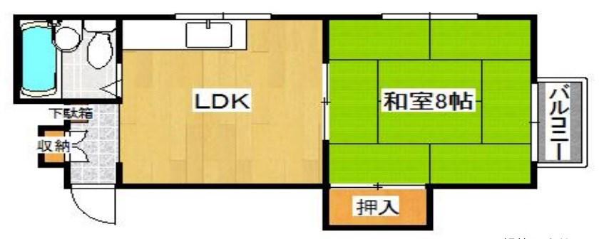 サニーハウス(1LDK/3階)の間取り写真