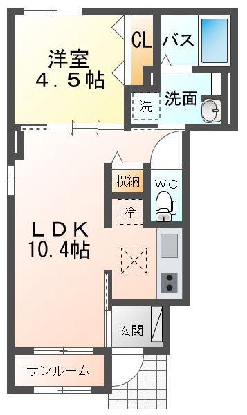 センチュリー ドエル(1LDK/1階)の間取り写真