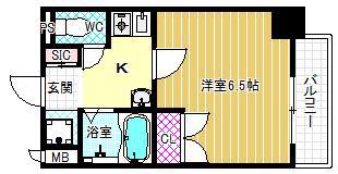 ラナップスクエア天満プライム(1K/4階)の間取り写真
