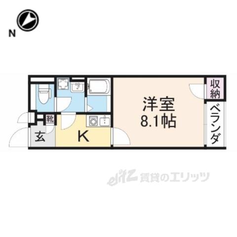 クレイノあさがお(1K/2階)の間取り写真