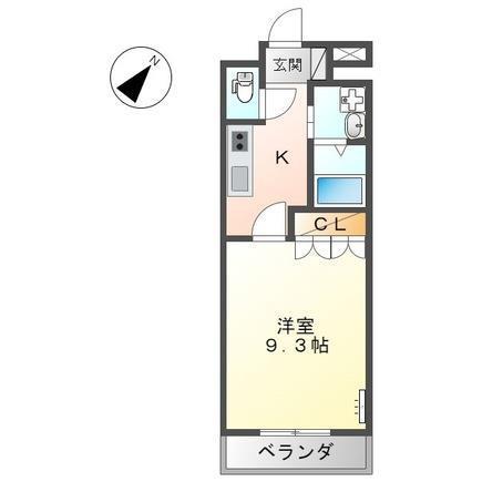 リップルメイト(1K/2階)の間取り写真