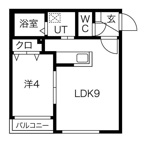 プレシェルト南円山(1LDK/4階)の間取り写真