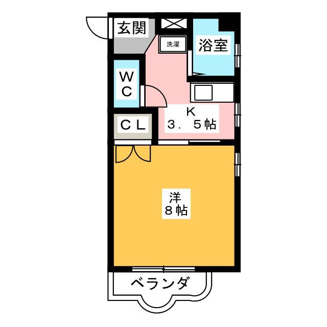 チェリーハイツIII(1K/4階)の間取り写真