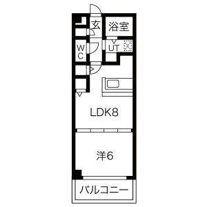 エクセレント港(1LDK/4階)の間取り写真