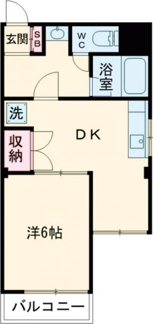 セザール田迎(1DK/2階)の間取り写真