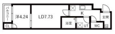 パークス神戸(1LDK/5階)の間取り写真