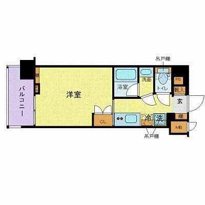 ZOOM品川南(1K/5階)の間取り写真