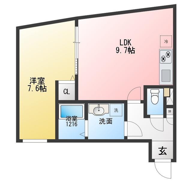 レピュア小石川レジデンスII(1LDK/1階)の間取り写真